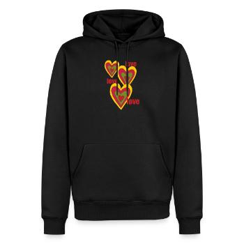 cœurs amour amour amour amour amour - Sweat à capuche Premium bio Homme - noir - Devant - Nico (187cm)
