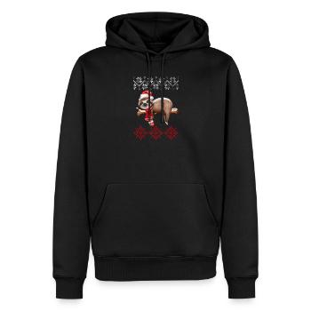 Affreux paresseux de Noël - Sweat à capuche Premium bio Homme - noir - Devant - Nico (187cm)