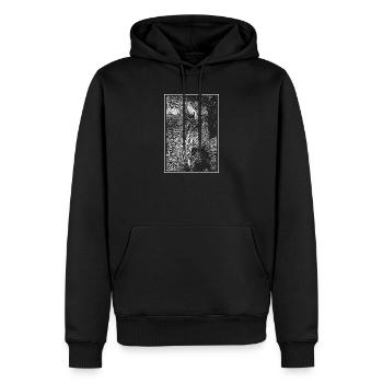 Weißer Elefant - Männer Premium Bio Hoodie - Schwarz - Vorne - Nico (187cm)