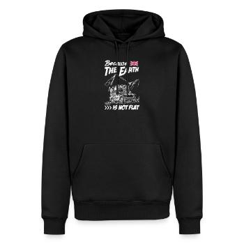 Landy because The Earth Is Not Flat - Men’s Premium Organic Hoodie - black - Front - Nico (187cm)