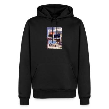 Paysages de Tenerife au coucher du soleil - Sweat à capuche Premium bio Homme - noir - Devant - Nico (187cm)