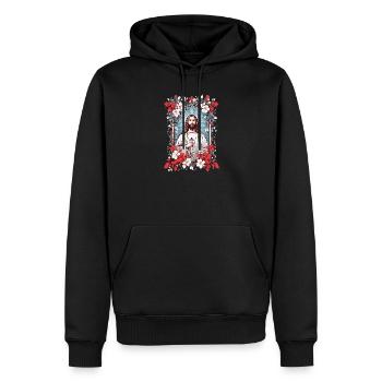 Jesus Christus - Männer Premium Bio Hoodie - Schwarz - Vorne - Nico (187cm)