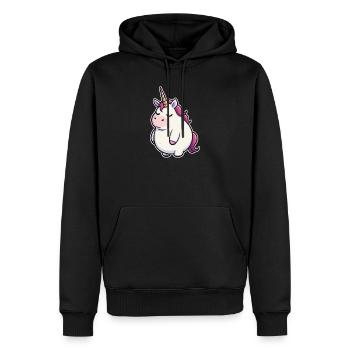 Witziges Einhorn - Männer Premium Bio Hoodie - Schwarz - Vorne - Nico (187cm)