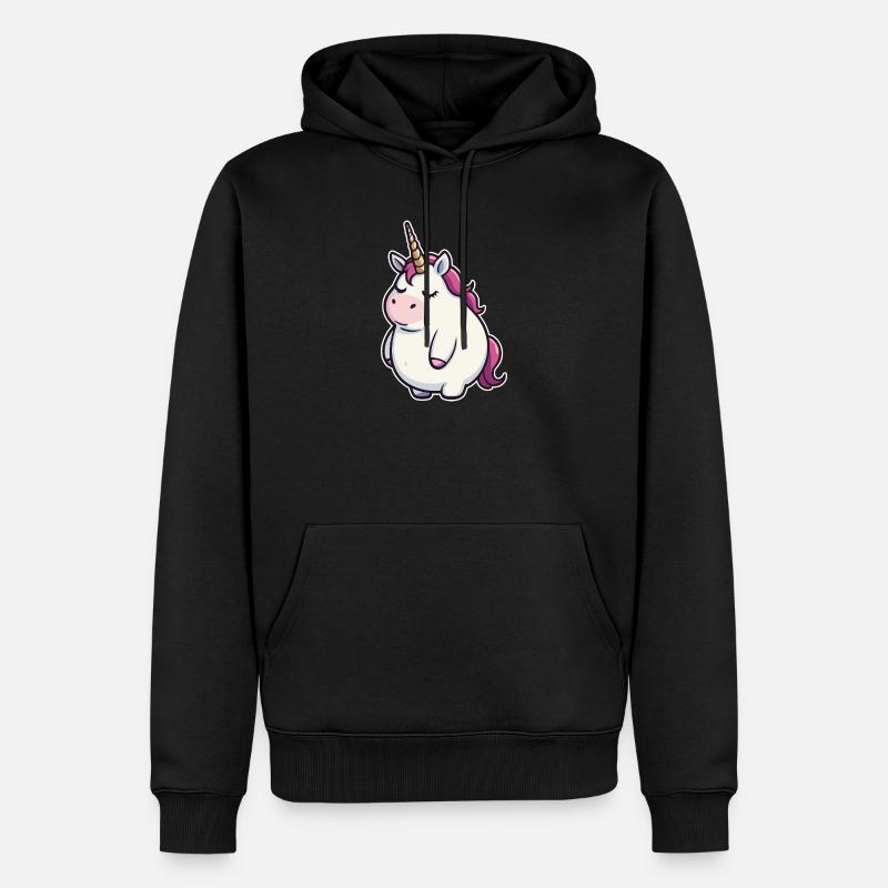 Witziges Einhorn - Männer Premium Bio Hoodie - Schwarz