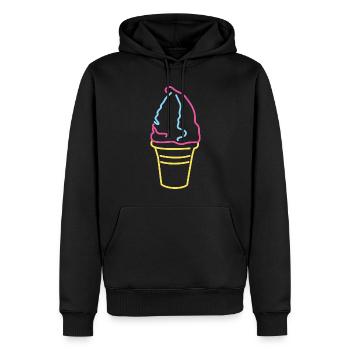 Buntes Softeis - Männer Premium Bio Hoodie - Schwarz - Vorne - Nico (187cm)