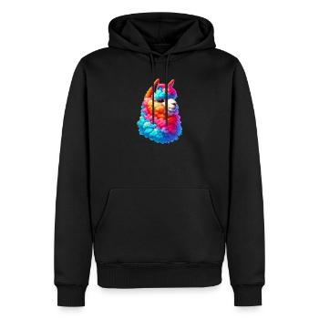 Alpaga - Sweat à capuche Premium bio Homme - noir - Devant - Nico (187cm)