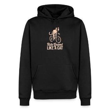 Roulez sur le gravier comme un chat - Sweat à capuche Premium bio Homme - noir - Devant - Nico (187cm)