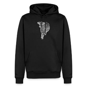 Kuh weiß weiße Kuh Kühe Silhouetten Geschenk  - Männer Premium Bio Hoodie - Schwarz - Vorne - Nico (187cm)