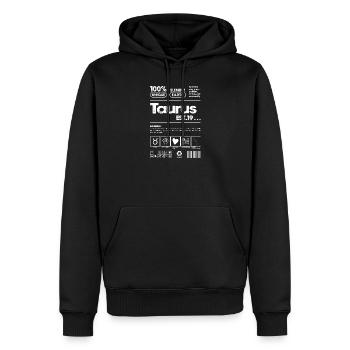 Taurus Retro Glyphen T-Shirt - Männer Premium Bio Hoodie - Schwarz - Vorne - Nico (187cm)