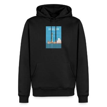 Düsseldorf - Men’s Premium Organic Hoodie - black - Front - Nico (187cm)