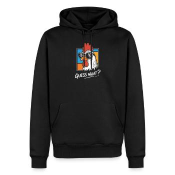 Coq drôle avec impression de lunettes de soleil - Sweat à capuche Premium bio Homme - noir - Devant - Nico (187cm)