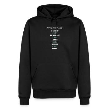 Conception de routine quotidienne de chat fantaisiste - Sweat à capuche Premium bio Homme - noir - Devant - Nico (187cm)