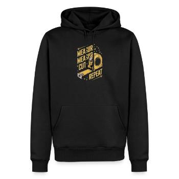 Mesure Coupe Jurez Répétition Travail du bois Menuisier - Sweat à capuche Premium bio Homme - noir - Devant - Nico (187cm)