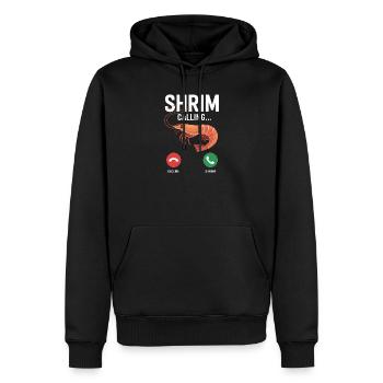 Shrim ruft - Lustige Hirnfäule Memes - Männer Premium Bio Hoodie - Schwarz - Vorne - Nico (187cm)