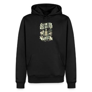 Bewegung mit Absicht: Zen Flow - Männer Premium Bio Hoodie - Schwarz - Vorne - Nico (187cm)