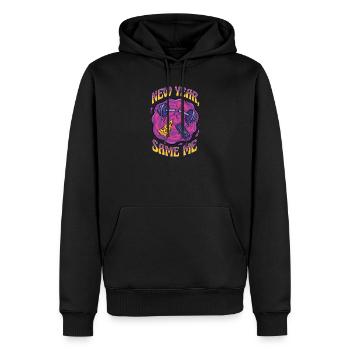 Nouvelle année, la même moi - Sweat à capuche Premium bio Homme - noir - Devant - Nico (187cm)