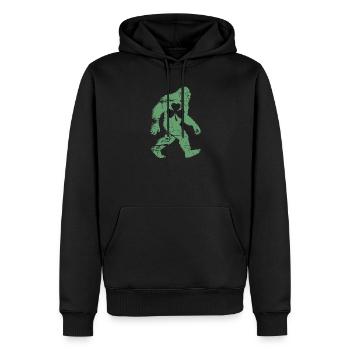 St. Patricks Day Bigfoot-Kleeblatt - Männer Premium Bio Hoodie - Schwarz - Vorne - Nico (187cm)