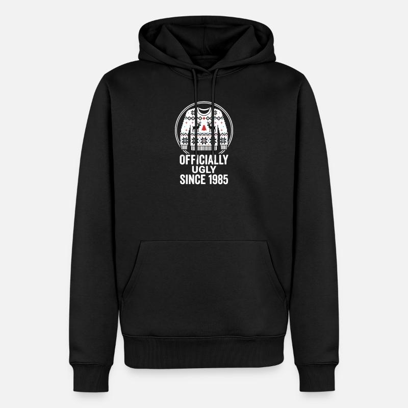 Offiziell Ugly 1985 Weihnachtspullover - Männer Premium Bio Hoodie - Schwarz