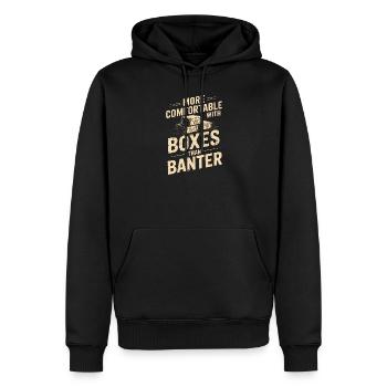 Boxes Over Banter - Men’s Premium Organic Hoodie - black - Front - Nico (187cm)
