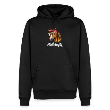 Stallchefin Pferd Stall lustig - Männer Premium Bio Hoodie - Schwarz - Vorne - Nico (187cm)