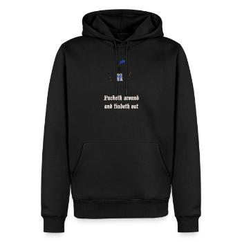 Kreuzritter: Ritter mit Schild und Keule - Männer Premium Bio Hoodie - Schwarz - Vorne - Nico (187cm)