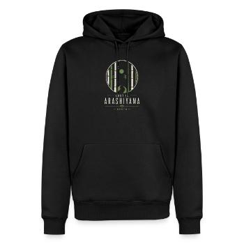 Arashiyama Bambusnacht Kyoto - Männer Premium Bio Hoodie - Schwarz - Vorne - Nico (187cm)