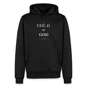 Enfant de Dieu, Couronne Jean 3:1 - Sweat à capuche Premium bio Homme - noir - Devant - Nico (187cm)