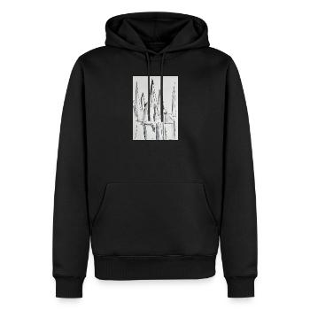 Silhouette de la ville en noir et blanc - Sweat à capuche Premium bio Homme - noir - Devant - Nico (187cm)