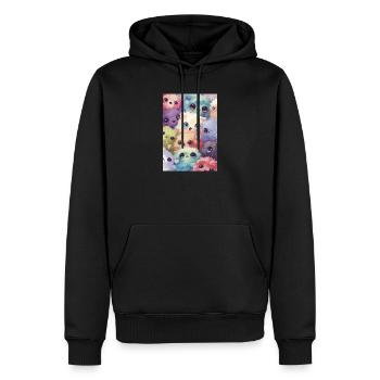 Adorable multicolored plush toys - Men’s Premium Organic Hoodie - black - Front - Nico (187cm)