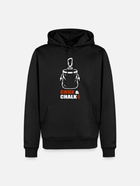 Crux & Chalk – Klettern - Männer Premium Bio Hoodie - Schwarz