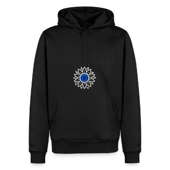 Europa Blume - Männer Premium Bio Hoodie - Schwarz - Vorne - Nico (187cm)