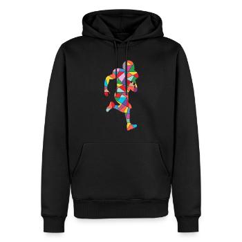 Football américain Joueur de football Garçons Football - Sweat à capuche Premium bio Homme - noir - Devant - Nico (187cm)