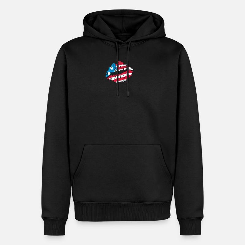 Amerika - Männer Premium Bio Hoodie - Schwarz