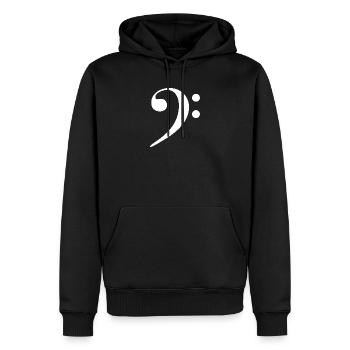 Bass Schluessel - weiß - Männer Premium Bio Hoodie - Schwarz - Vorne - Nico (187cm)
