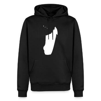 Drapeau de la carte de Madagascar - Sweat à capuche Premium bio Homme - noir - Devant - Nico (187cm)