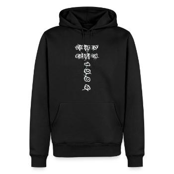 1984 - Männer Premium Bio Hoodie - Schwarz - Vorne - Nico (187cm)