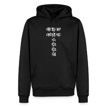 1990 - Männer Premium Bio Hoodie - Schwarz - Vorne - Nico (187cm)