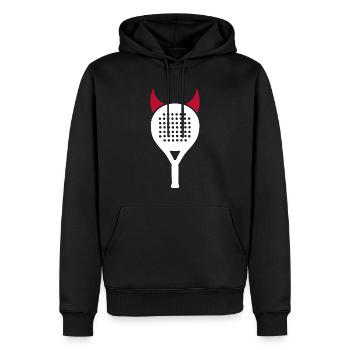 Joueur de padel Padel tennis diable femmes padel - Sweat à capuche Premium bio Homme - noir - Devant - Nico (187cm)