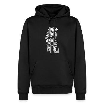 dragon8 blanc kanji dragon gris - Sweat à capuche Premium bio Homme - noir - Devant - Nico (187cm)
