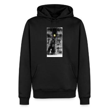 der Weg - Männer Premium Bio Hoodie - Schwarz - Vorne - Nico (187cm)