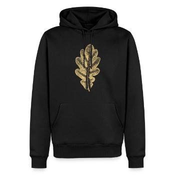 Eichenblatt - Khaki- Blatt/ Eiche/ Baum - Männer Premium Bio Hoodie - Schwarz - Vorne - Nico (187cm)