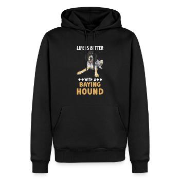 Bluetick Coonhound Gift Funny Saying - Men’s Premium Organic Hoodie - black - Front - Nico (187cm)