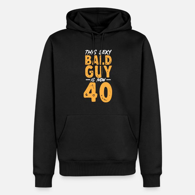 Glatze Kahlköpfigkeit Bart Glatzkopf - Männer Premium Bio Hoodie - Schwarz