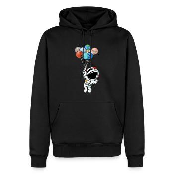 Astronaute - Sweat à capuche Premium bio Homme - noir - Devant - Nico (187cm)
