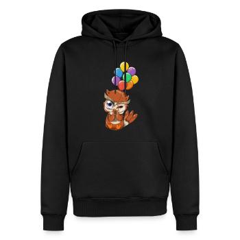 Ballon Wald Tier Waldbewohner Vogel Geschenk Eule - Männer Premium Bio Hoodie - Schwarz - Vorne - Nico (187cm)