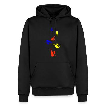 Red wine symbol - Men’s Premium Organic Hoodie - black - Front - Nico (187cm)
