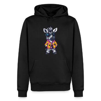 Zebra Comic Lustig Sommer - Männer Premium Bio Hoodie - Schwarz - Vorne - Nico (187cm)