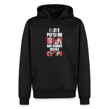 Popcorn & Horror - Perfektes Duo - Männer Premium Bio Hoodie - Schwarz - Vorne - Nico (187cm)