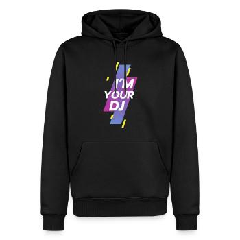 Jeg er din dj - Herre Premium økologisk hoodie - sort - Foran - Nico (187cm)