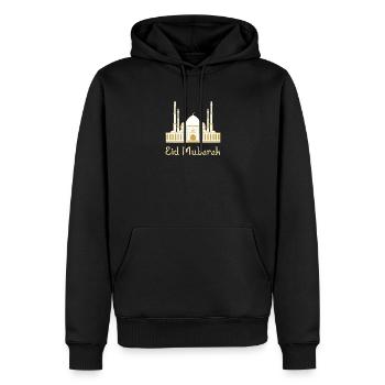Aïd Moubarak / Ramadan / Islam / Mosquée - Sweat à capuche Premium bio Homme - noir - Devant - Nico (187cm)